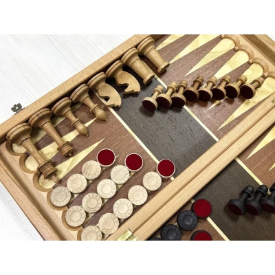 Шахматы нарды деревянные Турнирные красное дерево большие без утяжеления