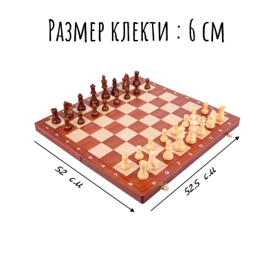 Шахматы турнирные Стаунтон 6 для детей и взрослых с ячейками