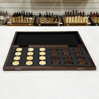 Шашки подарочные деревянные магнитные орех и клена 64 клетки