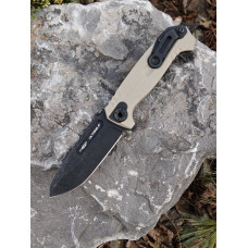 Нож складной "ULTRAS-F" AUS-10 (Black Stonewash, Tan)