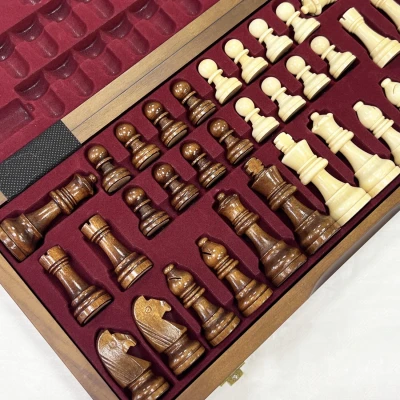 Шахматы деревянные подарочные магнитные Lavochkashop 39 см орех