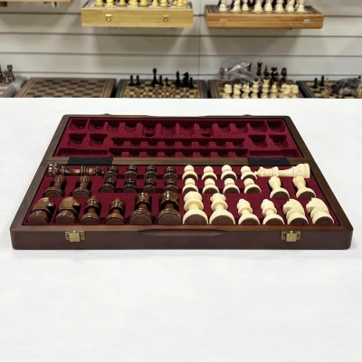 Шахматы деревянные подарочные магнитные Lavochkashop 39 см орех