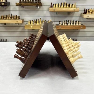 Шахматы деревянные подарочные магнитные Lavochkashop 39 см орех