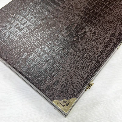 Нарды подарочные в дипломате из эко кожи Медведь большие 62см