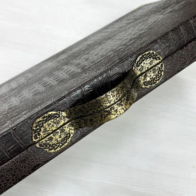 Нарды подарочные в дипломате из эко кожи Медведь большие 62см