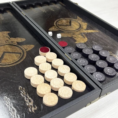 Нарды подарочные Спартанец 53 см в дипломате с ручкой