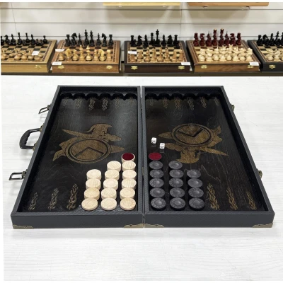 Нарды подарочные Спартанец 53 см в дипломате с ручкой