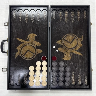 Нарды подарочные Спартанец 53 см в дипломате с ручкой