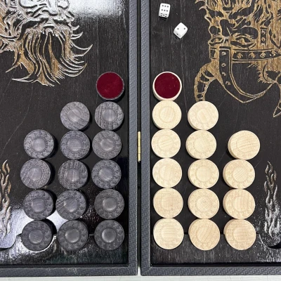 Нарды подарочные Викинг 53 см в дипломате с ручкой