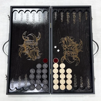 Нарды подарочные Викинг 53 см в дипломате с ручкой