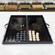 Нарды подарочные Викинг 53 см в дипломате с ручкой