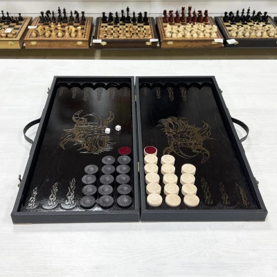 Нарды подарочные Викинг 53 см в дипломате с ручкой