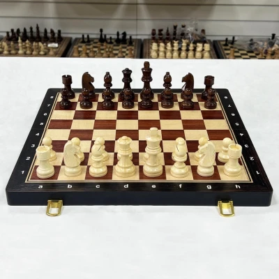 Шахматы ручной работы Тура магнитные 39 см с ячейками