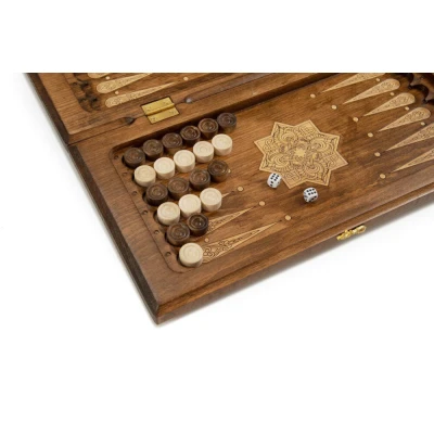 Нарды резные "Золотой узор 3" 40, Mirzoyan