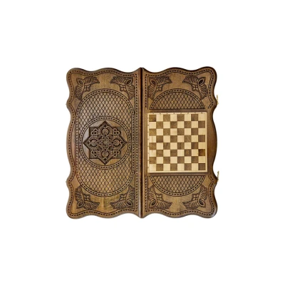 Нарды резные "Тёмный Узор 1" 50, Mirzoyan