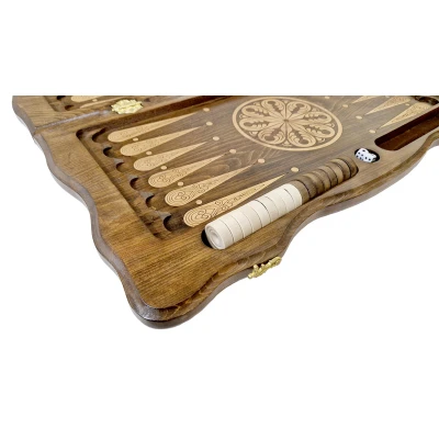 Нарды резные Орнамент ручной работы большие с чехлом