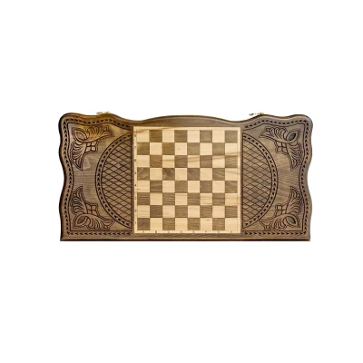 Нарды резные Орнамент ручной работы большие с чехлом