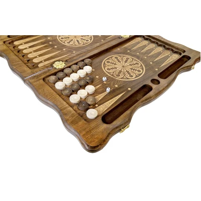 Нарды резные Орнамент ручной работы большие с чехлом