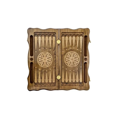 Нарды резные Орнамент ручной работы большие с чехлом