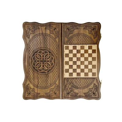 Нарды резные "Тёмный Узор 4" 50, Mirzoyan