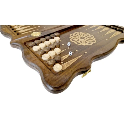 Нарды резные "Тёмный Узор 4" 50, Mirzoyan