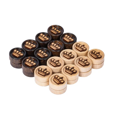 Фишки для нард деревянные ручной работы Корона резные