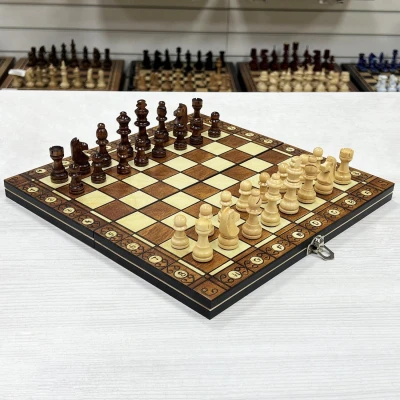 Шахматы подарочные амбассадор 3 в 1 магнитные 30 см