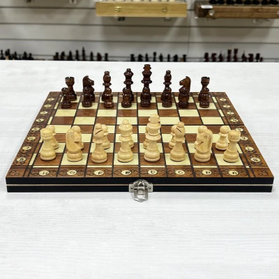 Шахматы подарочные амбассадор 3 в 1 магнитные 30 см