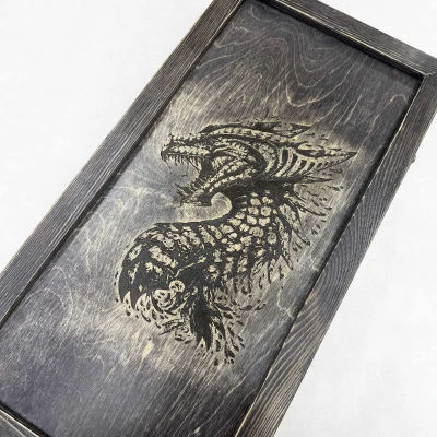 Нарды деревянные брашированные Дракон 60 см