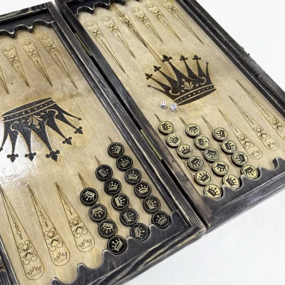 Нарды брашированные деревянные Король лев светлые60 см