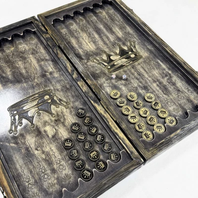 Нарды брашированные деревянные Король Лев 60 см