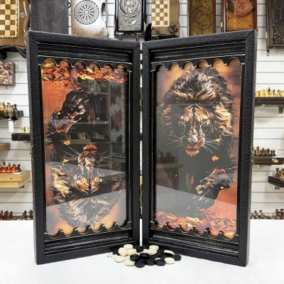 Нарды стеклянные эксклюзивные Голова льва 60 см