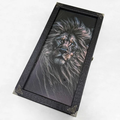 Нарды стеклянные эксклюзивные Голова льва 60 см