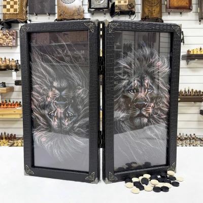 Нарды стеклянные эксклюзивные Голова льва 60 см
