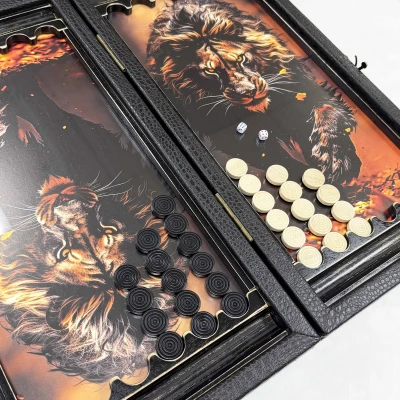 Нарды стеклянные эксклюзивные Голова льва 60 см