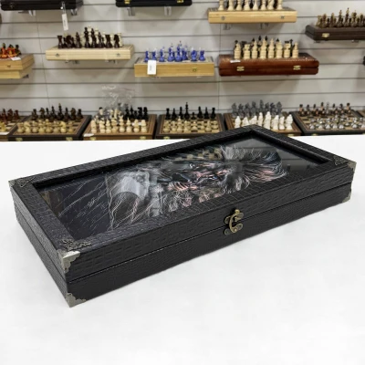 Нарды стеклянные эксклюзивные Голова льва 60 см