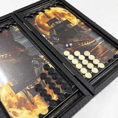 Нарды стеклянные эксклюзивные Лунный корабль 60 см