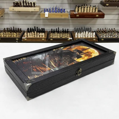 Нарды стеклянные эксклюзивные Лунный корабль 60 см