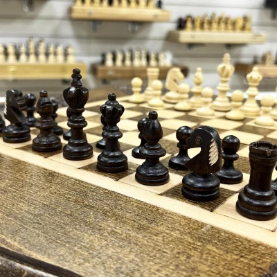 Шахматы нарды шашки резные Виноградная гроздь 50 см, Artash