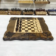 Шахматы нарды шашки резные Виноградная гроздь 50 см, Artash