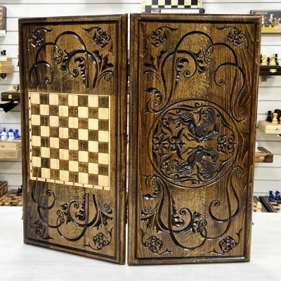 Нарды деревянные резные Пегас 60 см, Artash