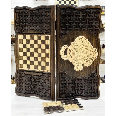 Нарды деревянные резные Гепард 60 см, Artash