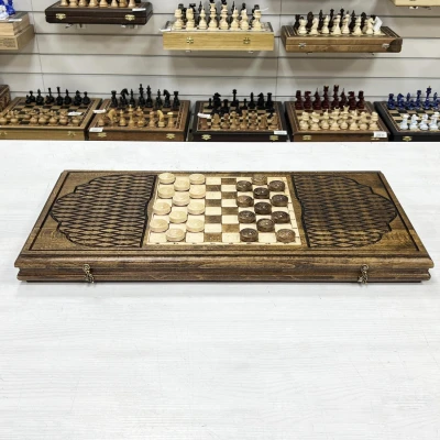 Нарды деревянные резные Лев 60 см, Artash