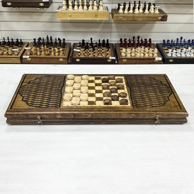 Нарды деревянные резные Тигр 60 см, Artash