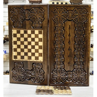 Нарды деревянные резные Орнамент-2 60 см, Artash