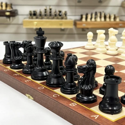 Шахматы детские Авангард Люкс с фигурами пластик