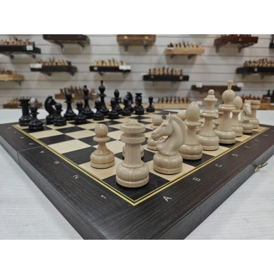 Шахматы подарочные кавказский граб Люкс