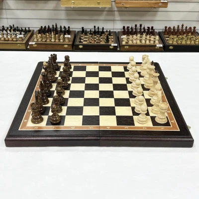 Шахматы деревянные Рыцарские венге большие