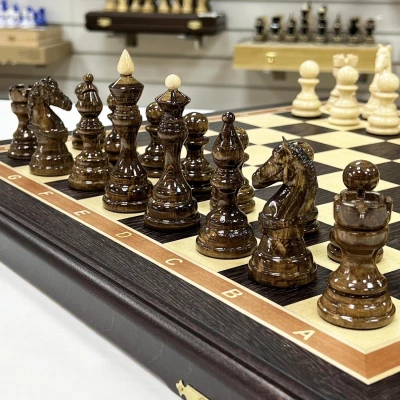 Шахматы деревянные Рыцарские венге большие