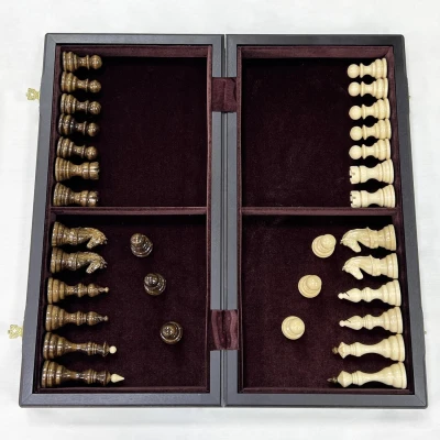 Шахматы подарочные Бастион моренный дуб большие